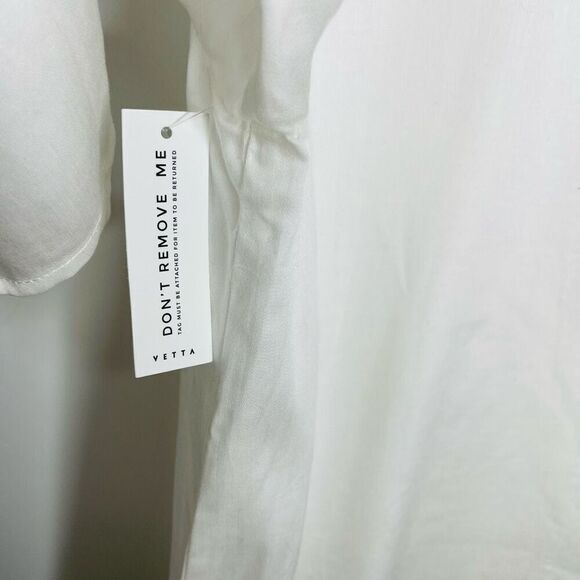 Vetta Women's White Sheer The Reversible Minimal Blouse Size Small S NWT Capsule - Picture 8 of 10